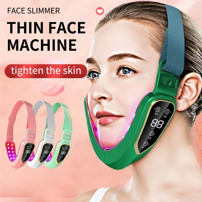 Facial Lifting Device LED Photon Therapy Facial Slimming Vibration Massager Double Chin V-shaped Cheek Lift Face ShopOnlyDeal