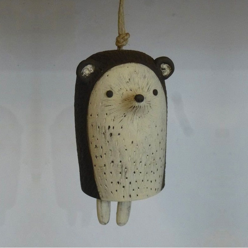 Kawaii Animal Wind Chimes Rustic Wood Room Decoration Cute Chimes Wind Bell Animal Resin Garden Metal Door Outdoor Decor Pendants ShopOnlyDeal