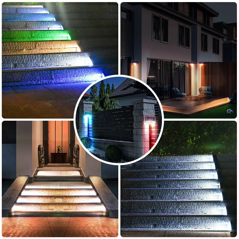 LED Step Lamp Stair Light Outdoor IP67 Waterproof Solar Light With Lens Anti-theft Design Decor Lighting For Garden Deck Path ShopOnlyDeal