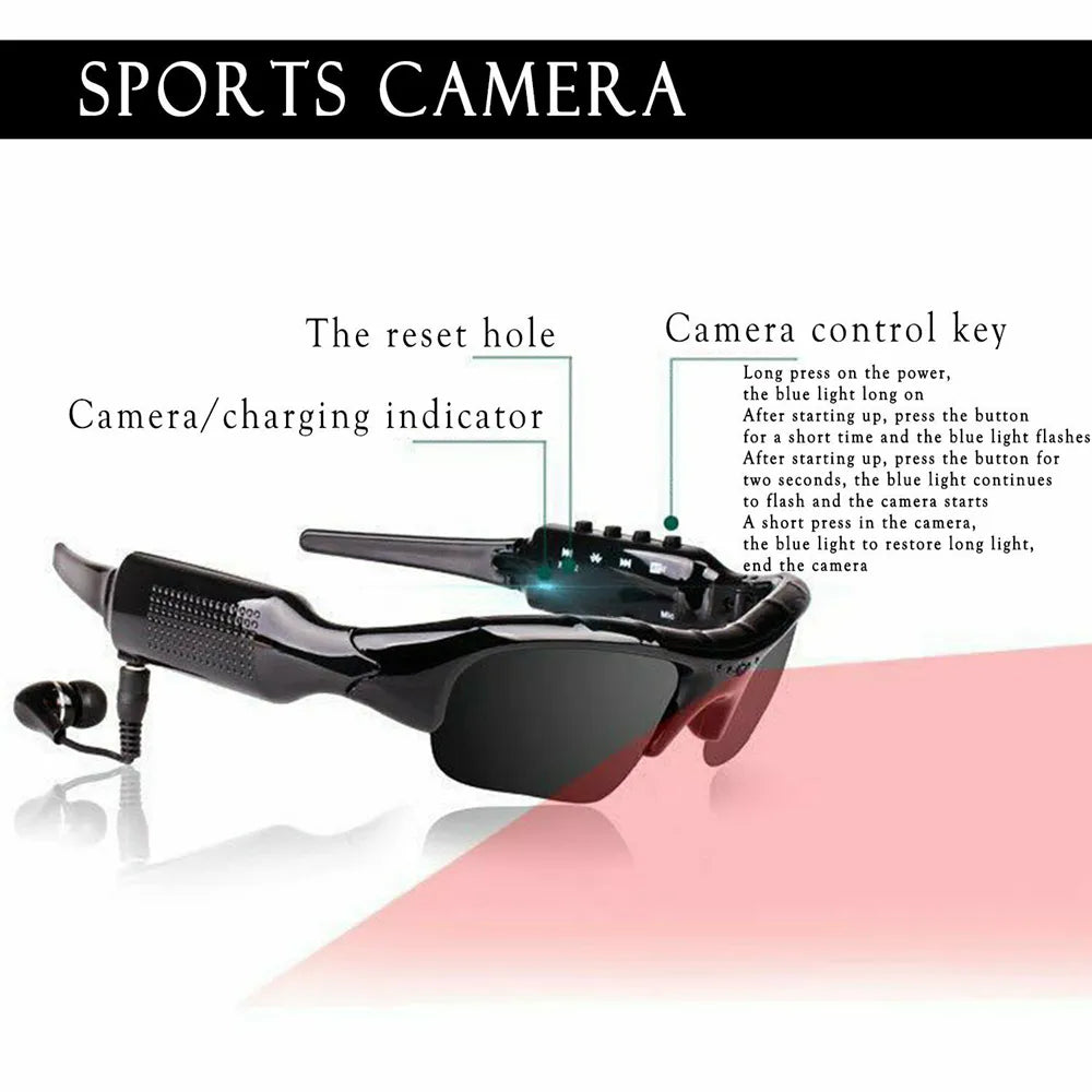 HD 1080P Polarized Lens Glasses Camera - Sports Sunglasses Video Recorder for Action and Security ShopOnlyDeal