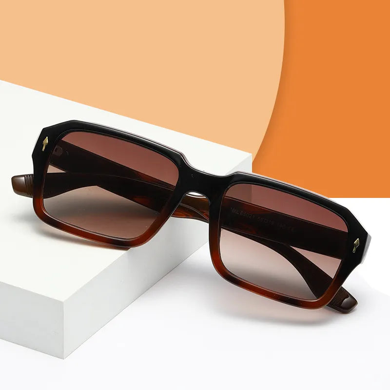 Vintage Square Women Sunglasses Fashion Double Color Men Trending Punk Rivets Gradient Sun Glasses Shades UV400 ShopOnlyDeal
