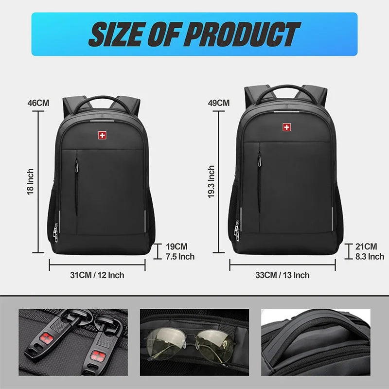 SWISS MILITARY Men Laptop Backpack 17 Inch Fashion Business Backpack School waterproof USB Large Capacity Bag mochilas Back Pack ShopOnlyDeal