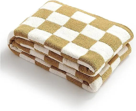 Checkerboard Grid Throw Blanket - Gingham Patterned Warmer Comfort Plush, Reversible Microfiber Cozy Decor for Home, Bed, and Couch ShopOnlyDeal