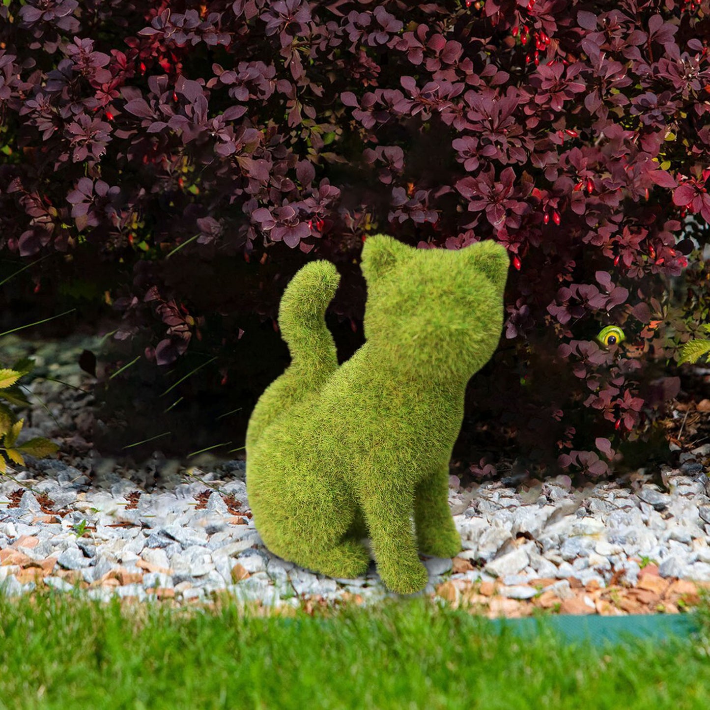 Grass Dog / Cat Statue Courtyard Anima Cute Dog Statues Grass Green Simulation Flocking Puppy Ornaments Moss Grass Cat Figurines Garden Decor ShopOnlyDeal