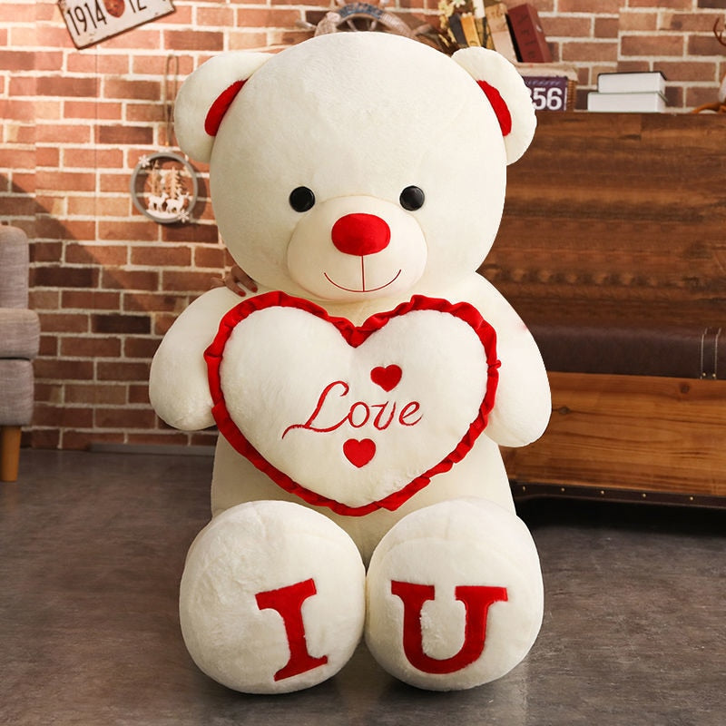 I LOVE YOU Teddy Bear 100cm Big Plush Toy Lovely Huge Stuffed Soft Bear Doll Lover Bear Kids Toy Birthday Gift For Girlfriends Valentine's day ShopOnlyDeal