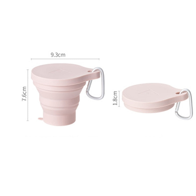 Folding Coffee Tea Cup 150ml Mini Retractable Cup Silicone Portable Teacup Outdoor Travel Coffee Telescopic Drinking Mug with Lid ShopOnlyDeal