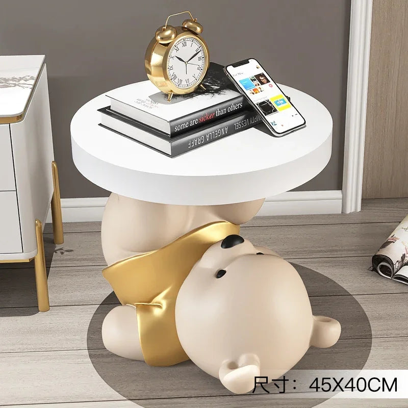 Vigorous Bear Statue Side Table Designer Simple Animal Free Shipping Coffee Tables Night Floor Basse De Salon Home Furniture ShopOnlyDeal