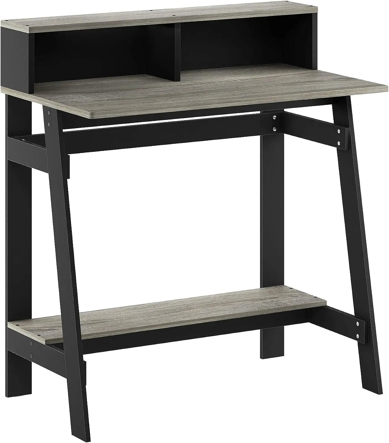 Simplistic A-Frame Computer Desk - Modern Black/French Oak Grey Computer Desk for Home and Office ShopOnlyDeal