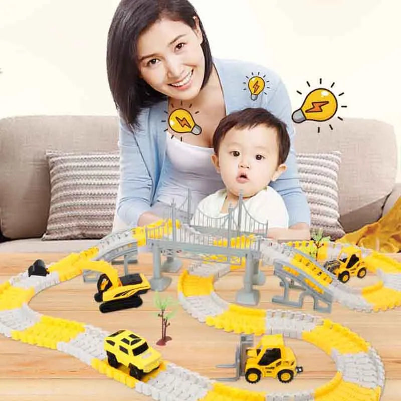 137-467pcs Children Electric Track Toy Car Engineering Car Kids Educational Toys Track Car Train Toys for Children Birthday Gift ShopOnlyDeal