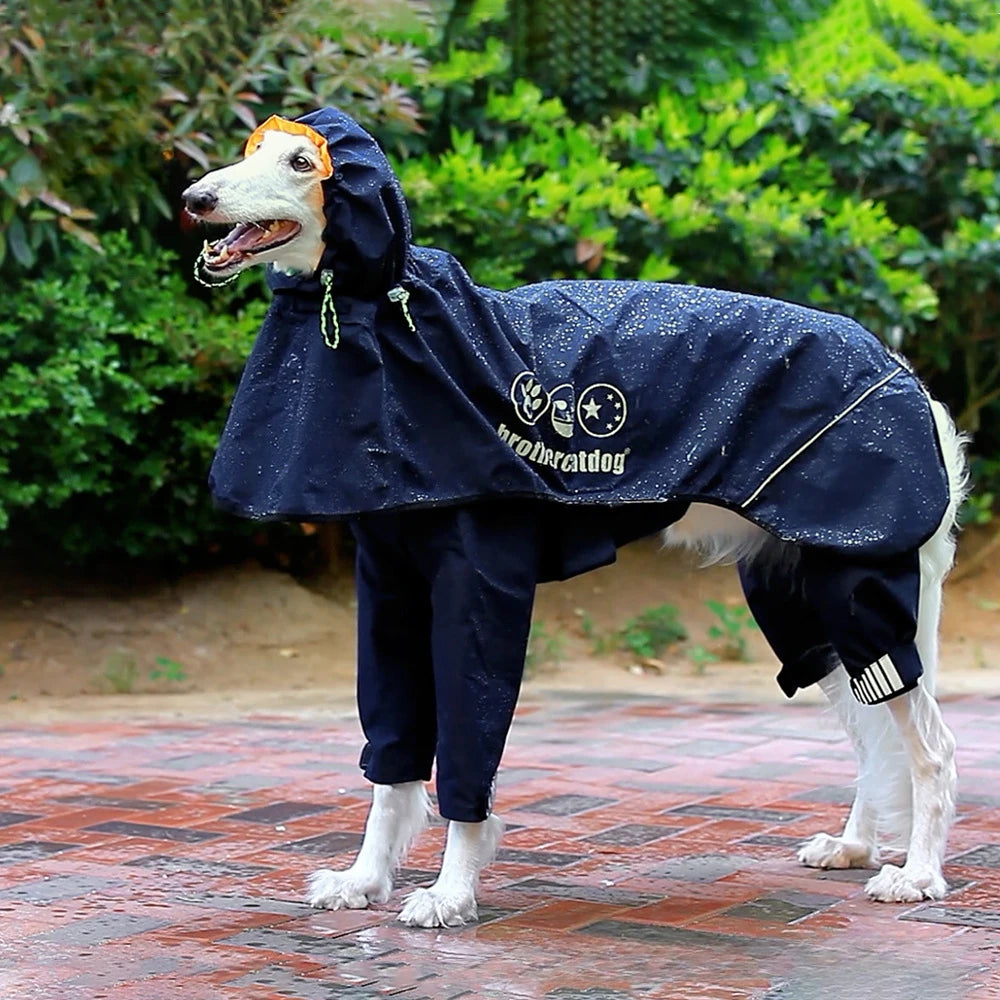 Pet Dog Raincoat Jumpsuit for Medium Large Dogs Outdoor Waterproof Clothes Hooded Jumpsuit Overalls Dogs Rain Cloak ShopOnlyDeal