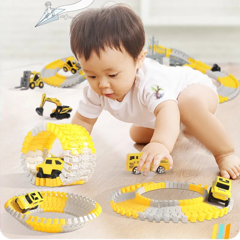 137-467pcs Children Electric Track Toy Car Engineering Car Kids Educational Toys Track Car Train Toys for Children Birthday Gift ShopOnlyDeal