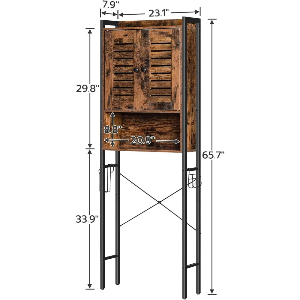 Over The Toilet Storage Cabinet | Bathroom Organizer with Louver Door | Space-Saving Bathroom Cabinet ShopOnlyDeal