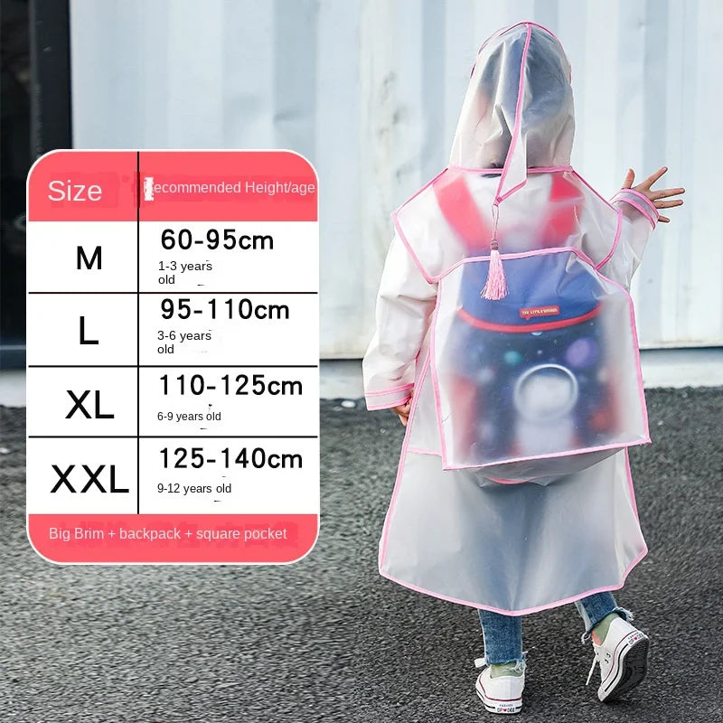 Children New One Piece Waterproof Thickened Raincoat Summer Primary School Student Carrying Schoolbag Position Raincoat Cartoon ShopOnlyDeal