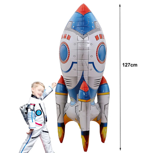 4D Standing Foil Inflatable Rocket Balloons | Rocket Balloon Kids Outer Space Theme Birthday Party Decoration | Boys Inflatable Toys ShopOnlyDeal