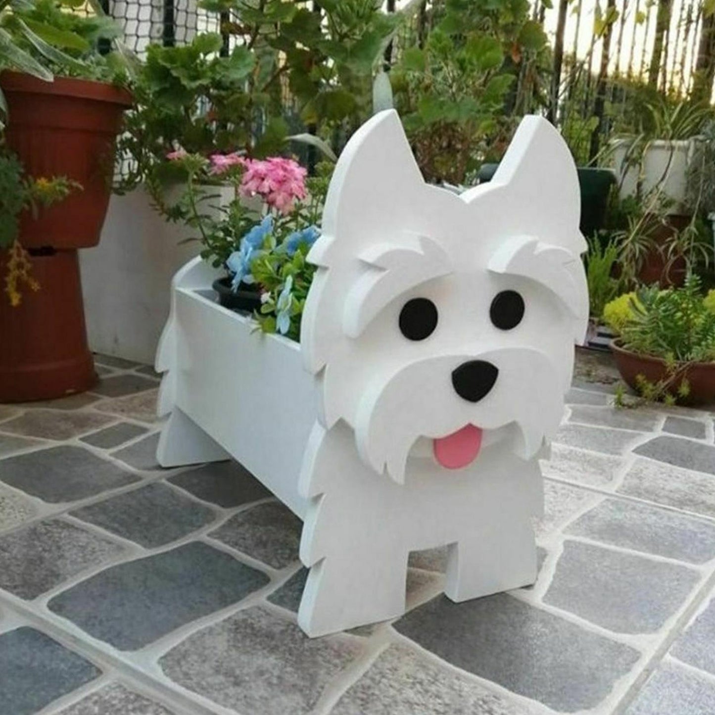 Schnauzer Dog Planter Outdoor New Garden Flower Pot  Garden Pots DIY PVC Flower Planter Garden Home Decor Decoration Lovely Design ShopOnlyDeal