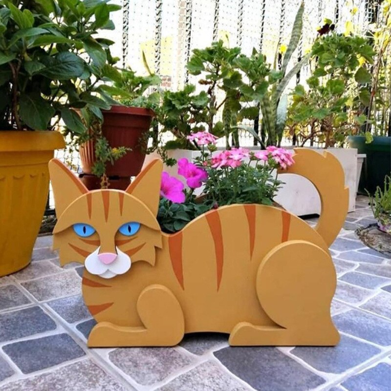 Garden Flower Pot Cat Shape Planter Cows Horse Sheep Rabbit Bear Garden Succulent Pots DIY PVC Flower Planter Garden Home Decor ShopOnlyDeal