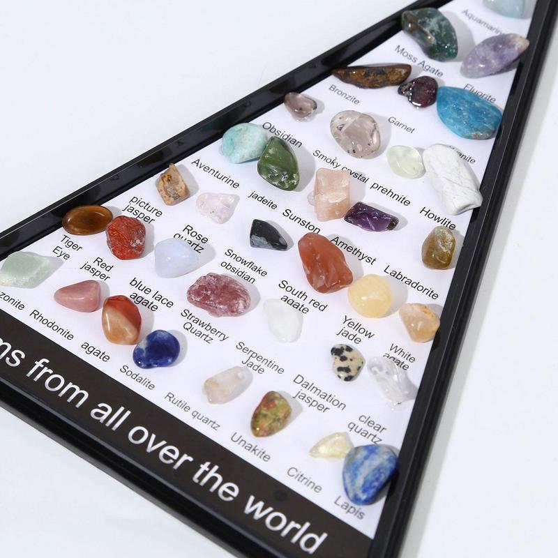 36 PCS/Set Natural Healing Crystals Mineral Specimens Irregular Tumbled Stones Rock Collection Box For Kids Research Teaching ShopOnlyDeal