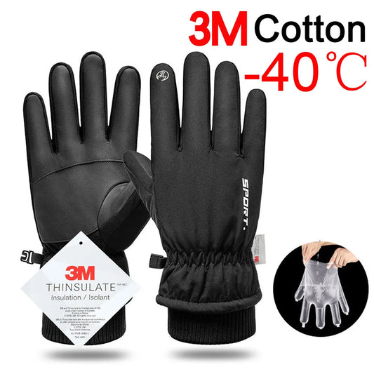 Winter Waterproof Cycling Gloves Outdoor Sports Running Motorcycle Ski Touch Screen Fleece Gloves Non-slip Warm Full Fingers ShopOnlyDeal