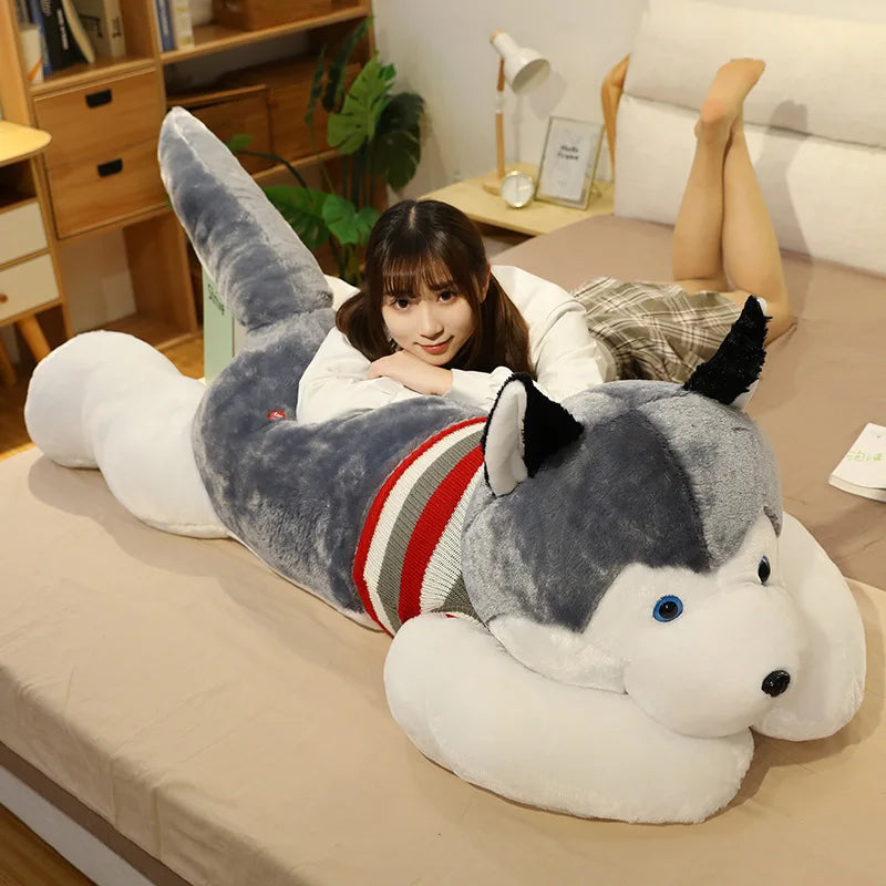 Giant Soft Kawaii Husky Dog Plush Toys Cute Stuffed Animals Long Sleep Pillow Doll For Kids Girlfriend Birthday Gift Home Decor ShopOnlyDeal