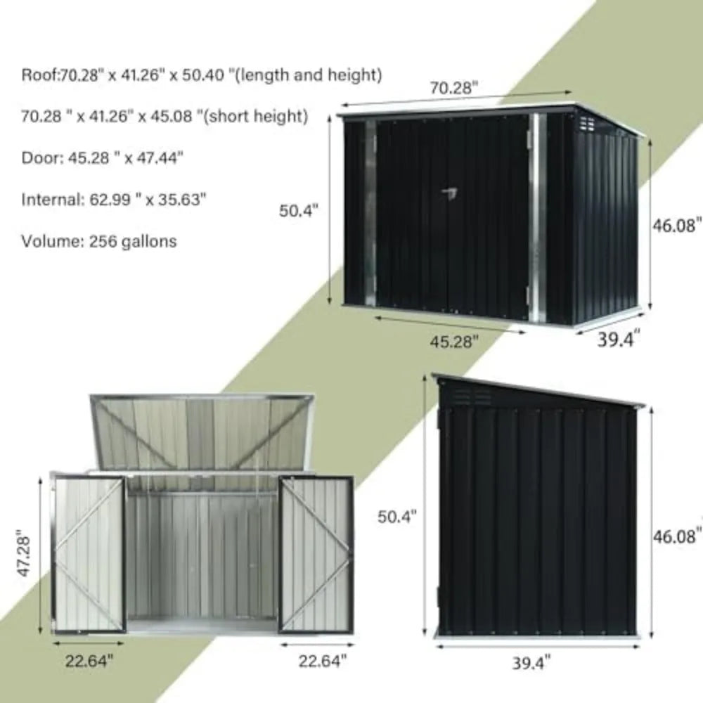 3.4X 5.8 FT Large Metal Outdoor Storage Shed, Garden Tool Storages Sheds with Easy Lift Hinges and 2 Locks, Storage Shed ShopOnlyDeal