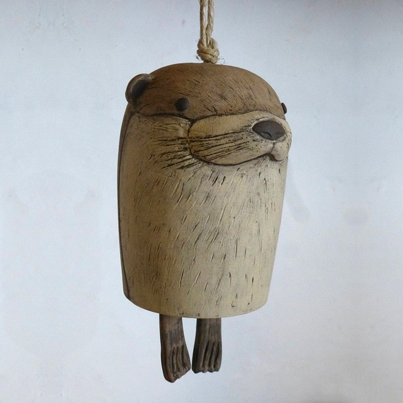 Kawaii Animal Wind Chimes Rustic Wood Room Decoration Cute Chimes Wind Bell Animal Resin Garden Metal Door Outdoor Decor Pendants ShopOnlyDeal