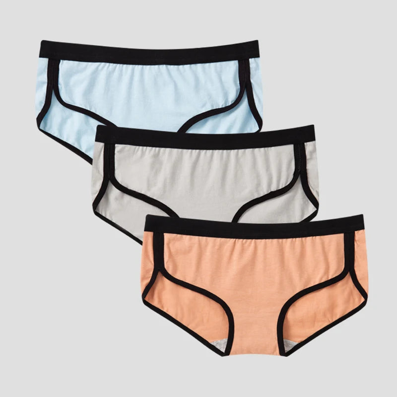 3Pcs Women's Cotton Sports Briefs | Low-Rise Solid Soft Breathable Panties | Fitness Lingerie Underwear Set for Women ShopOnlyDeal
