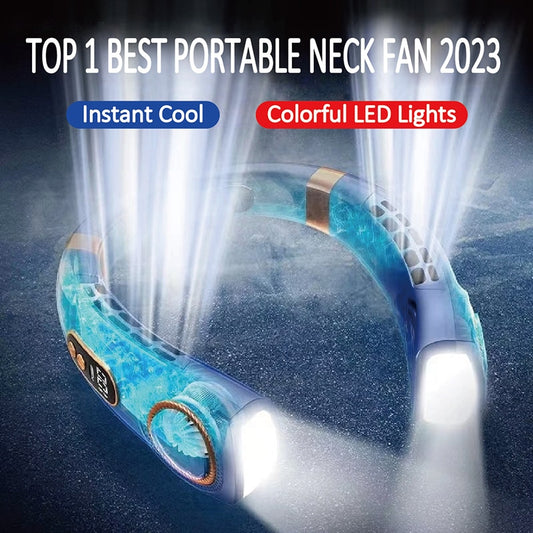 Mini Hanging Neck Fan Digital Display Air Cooler Bladeless Neck Fan Rechargeable Portable Air Conditioner Neck Ventillator ShopOnlyDeal