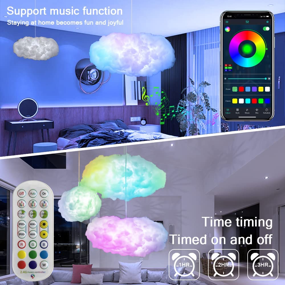 Cloud Light Smart Remote APP Thunder Cloud Light For E-sports Home Bedroom Decorations Atmosphere Lamp 3D Big Lightning ShopOnlyDeal