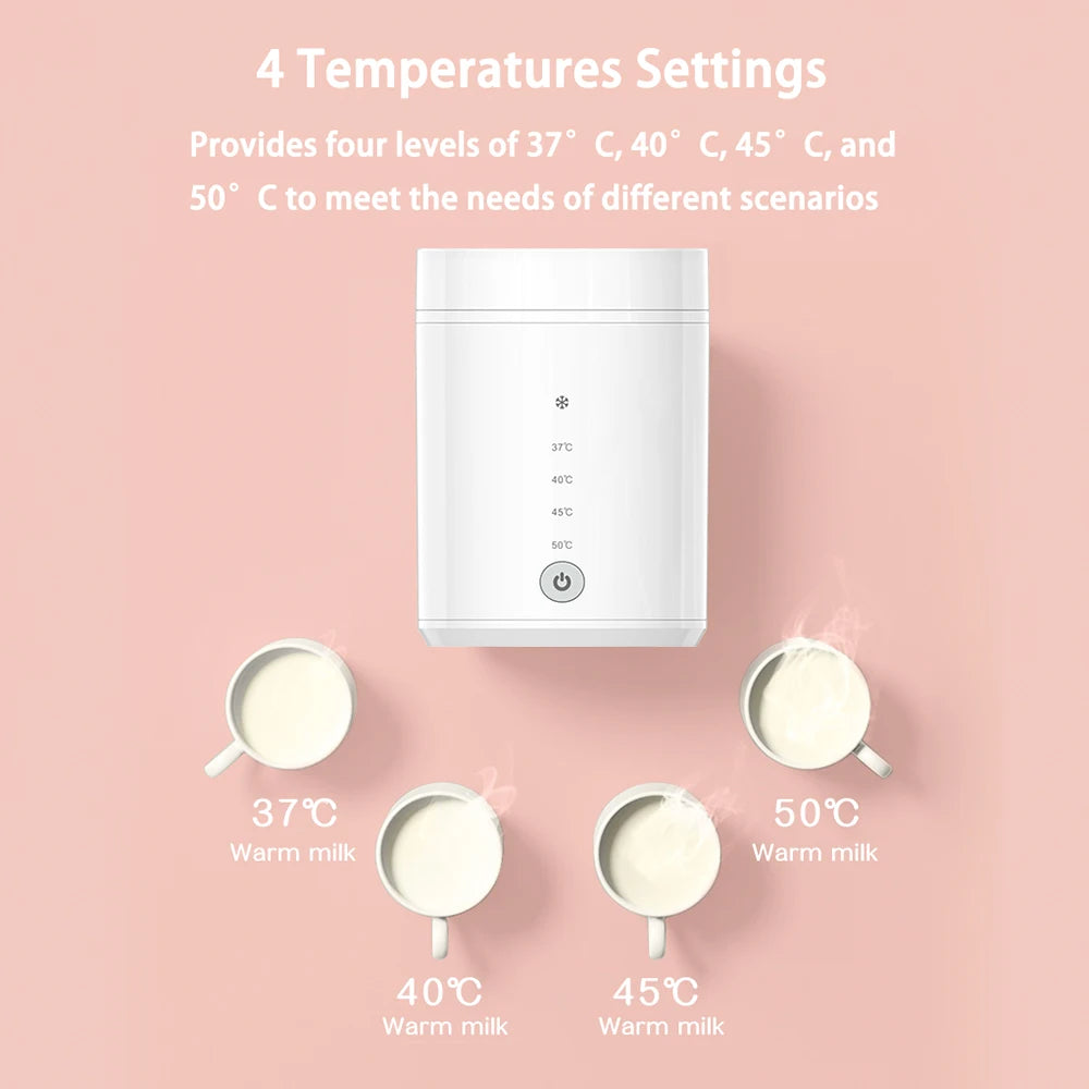 Portable Wireless Baby Milk Bottle Warmer | Dual Mode Defrosting & Heating | 4-Level Temperature Control with Built-in Battery ShopOnlyDeal