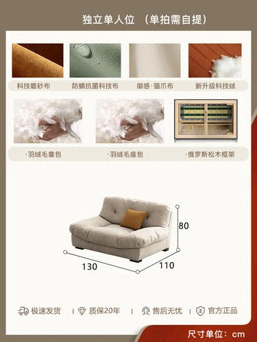 Customized Clouds Cream Sofa 3 Seater Fabric Full Body 3 Seat High Quality Couch Cozy Unique Free Shipping Divano Home Furniture ShopOnlyDeal