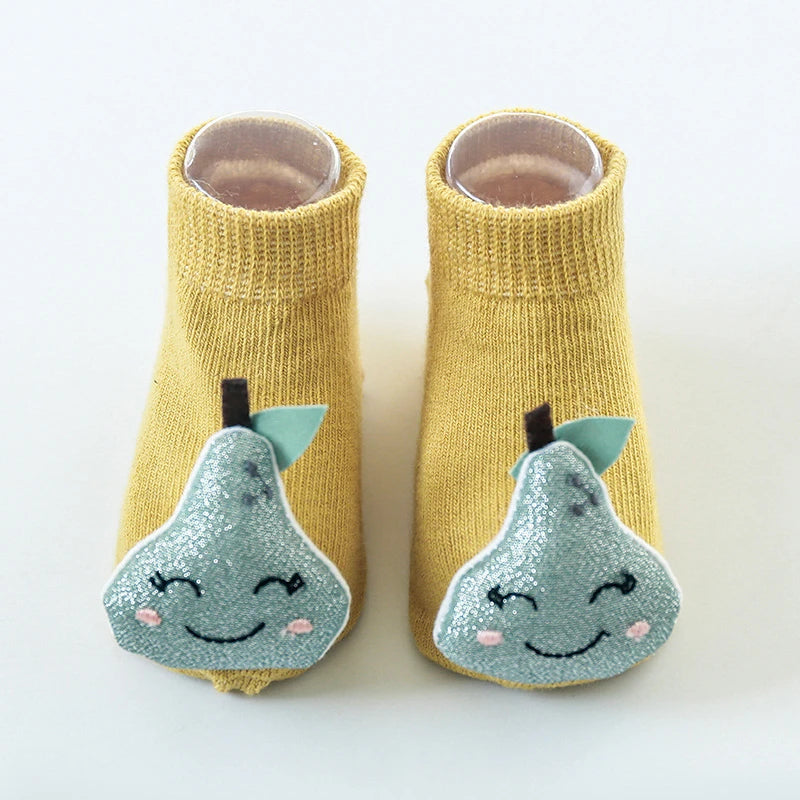 Cute Baby Boy Girl Socks - Kids Dinosaur/Fox Newborn Anti-Slip Socks for 0-3 Years, Affordable Toddler Floor Socks ShopOnlyDeal