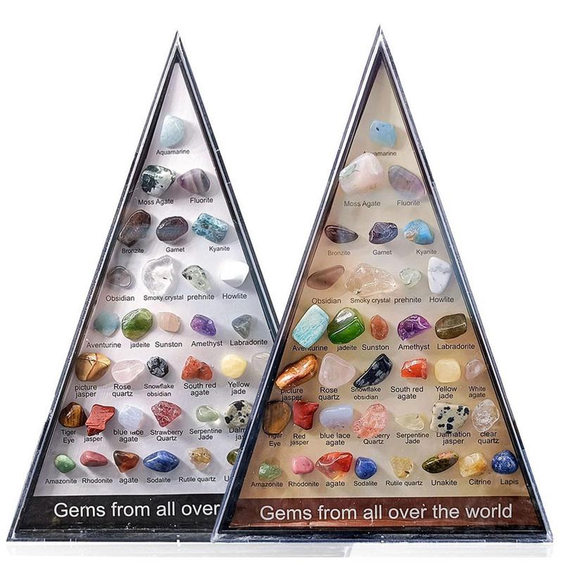 36 PCS/Set Natural Healing Crystals Mineral Specimens Irregular Tumbled Stones Rock Collection Box For Kids Research Teaching ShopOnlyDeal