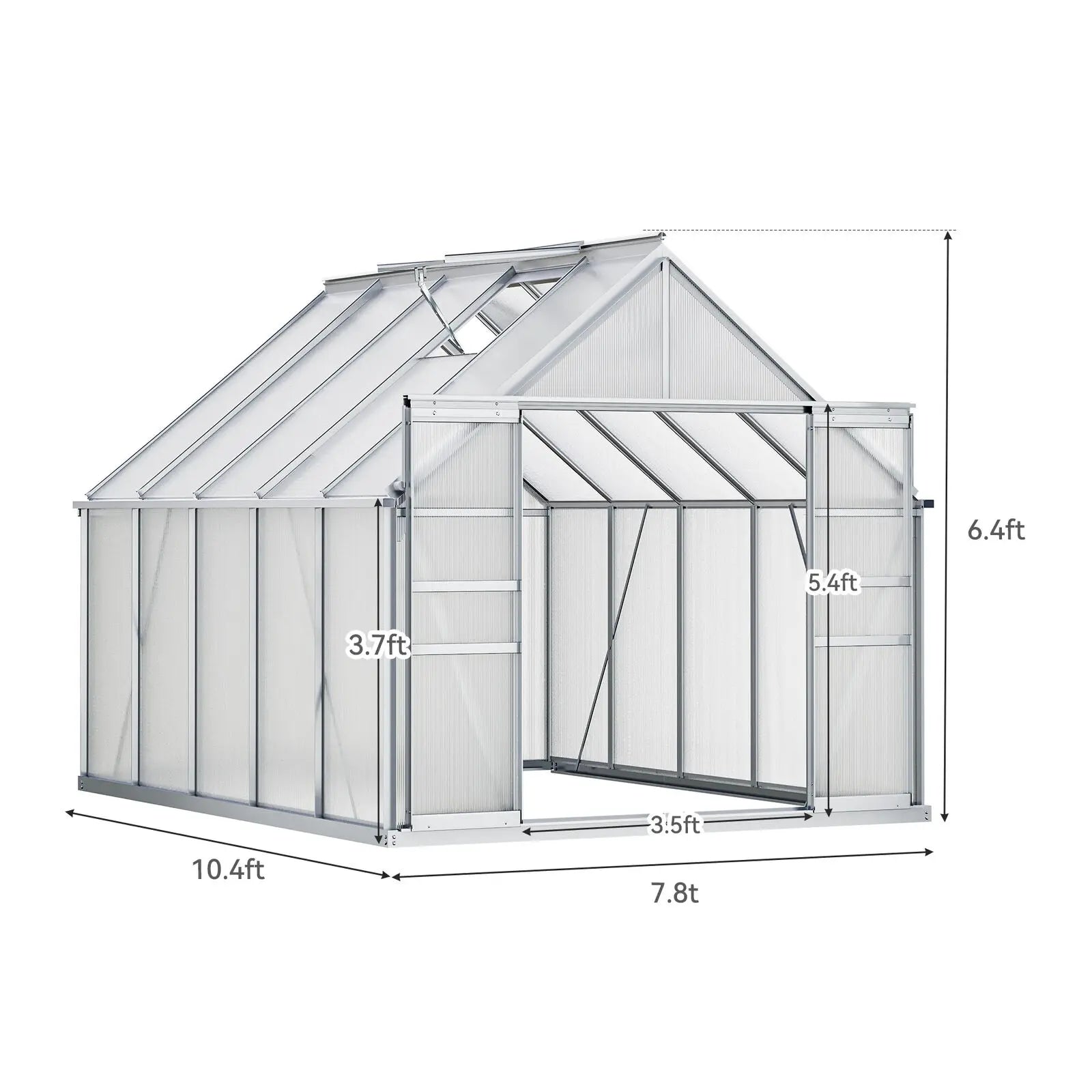 8x10 foot walk-in greenhouse, heavy-duty cultivation room with sliding door, garden planting house, vegetable breeding house ShopOnlyDeal