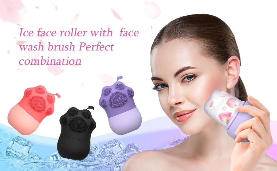 Silicone Face Ice Cube Mould Beauty Skin Care Silicone Face Ice Roller ShopOnlyDeal