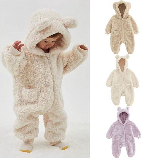 0-2Y Newborn Baby Rompers Spring Autumn Warm Fleece Baby Boys Costume Baby Girls Clothing Animal Overall Baby Outwear Jumpsuits ShopOnlyDeal