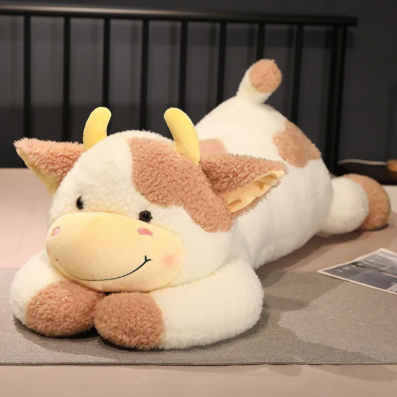 Milk Cow Kawaii Toy Hot 1pc 90cm/110cm Lovely Milk Cow Plush Toys Cartoon Stuffed Animal Cattle Dolls Sleeping Pillow For Baby Girls Birthday Gifts ShopOnlyDeal