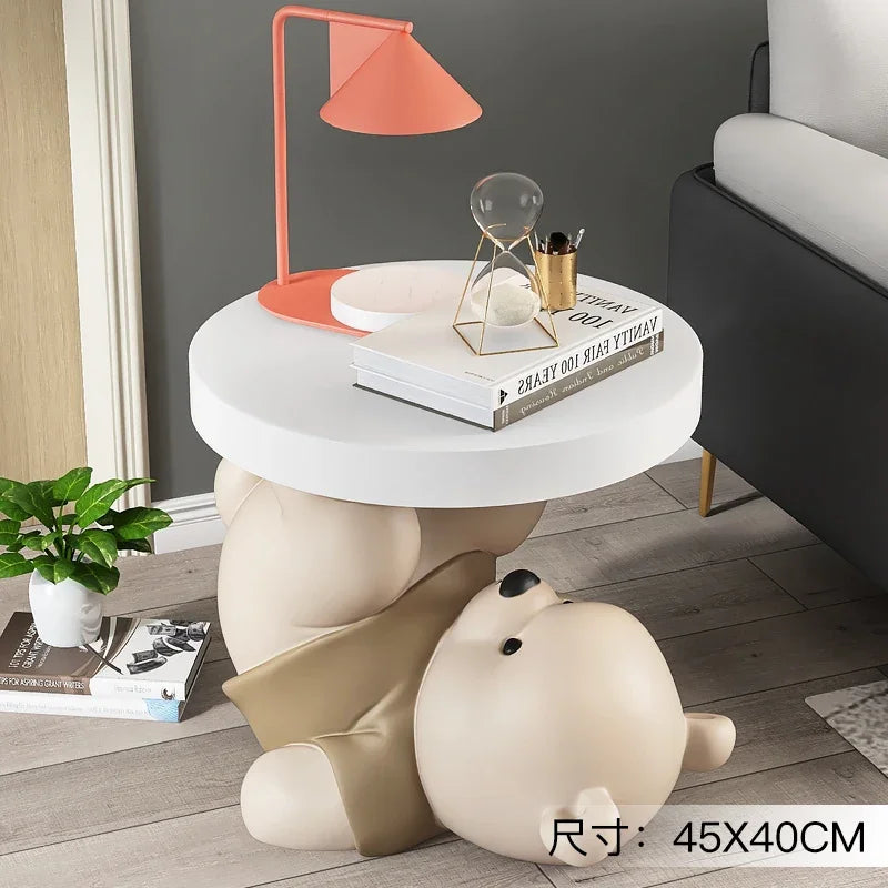 Vigorous Bear Statue Side Table Designer Simple Animal Free Shipping Coffee Tables Night Floor Basse De Salon Home Furniture ShopOnlyDeal