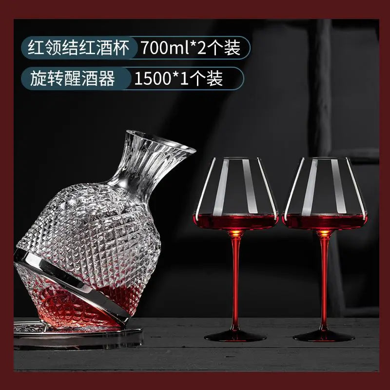 1500mlThe high-end red wine decanter is made of glass crystal material and rotates 360 degrees to accelerate the decanting speed ShopOnlyDeal