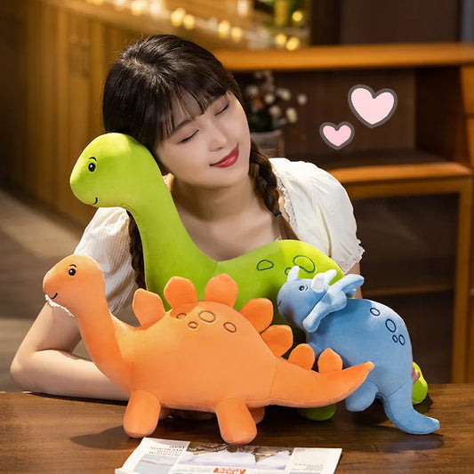 Dino Toys Cartoon Colorful Dinosaur Plush Toy Cute Stuffed Animals Triceratops Plushies Kawaii Soft Kids Toys for Boys Girls Home Decor ShopOnlyDeal