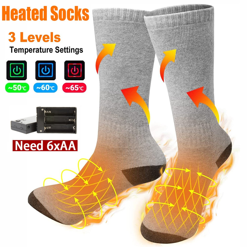 Electric Socks Rechargeable Electrically Heated Warm Hiking  Hunting Three-Speed Temperature Control Comfortable Winter Outdoor Sports ShopOnlyDeal