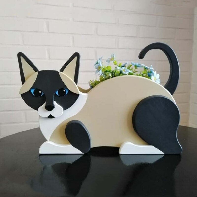 Garden Flower Pot Cat Shape Planter Cows Horse Sheep Rabbit Bear Garden Succulent Pots DIY PVC Flower Planter Garden Home Decor ShopOnlyDeal