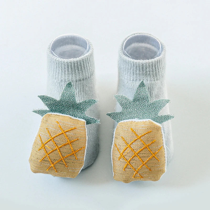 Cute Baby Boy Girl Socks - Kids Dinosaur/Fox Newborn Anti-Slip Socks for 0-3 Years, Affordable Toddler Floor Socks ShopOnlyDeal