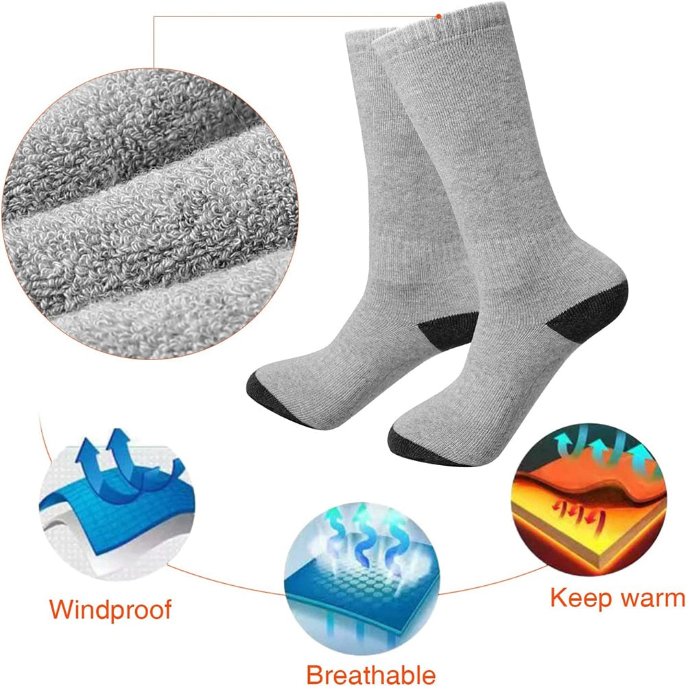 Electric Socks Rechargeable Electrically Heated Warm Hiking  Hunting Three-Speed Temperature Control Comfortable Winter Outdoor Sports ShopOnlyDeal