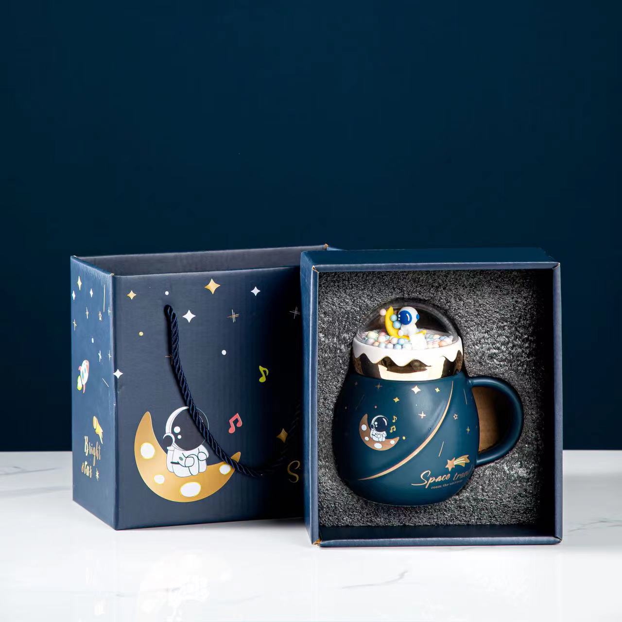 Astronaut Mugs, Milk Cups, Coffee, Space Beautiful Gift Box Packaging, The Best Gift for Friends 500ML Cartoon ShopOnlyDeal