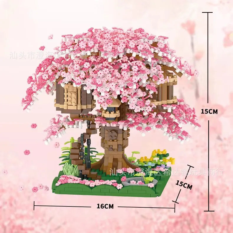 Cherry Blossom Treehouse Bonsai Tree Building Blocks Set Sakura Botanical Collection Building Set for Adults  Teens Home Decor ShopOnlyDeal