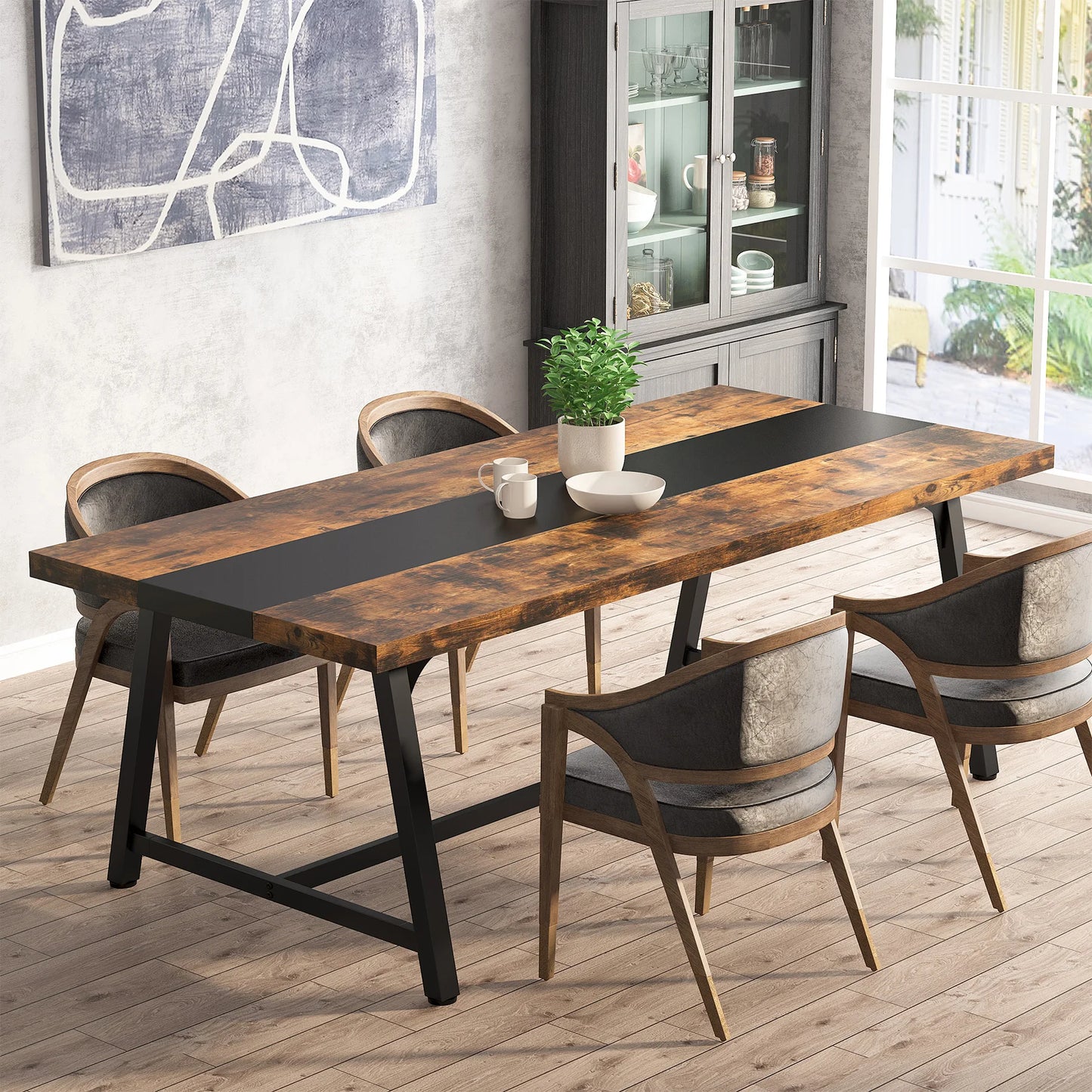 Dining Table for 8 People, 70.87" Rectangular Wood Kitchen Table ShopOnlyDeal