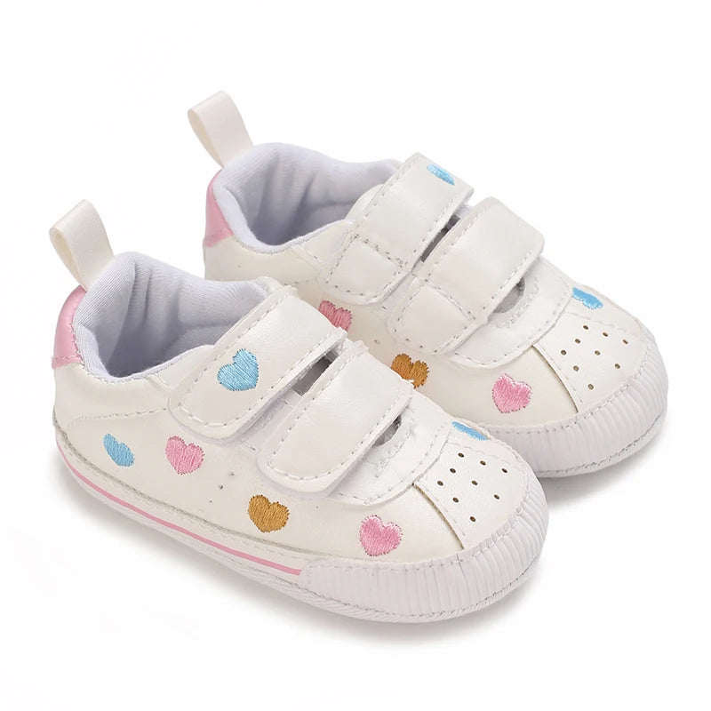 Infant Spring Shoe | Newborn Girls & Boys Recreational Baptism Non-Slip Walking Shoe | White Soft-Soled Sneaker Prewalker ShopOnlyDeal