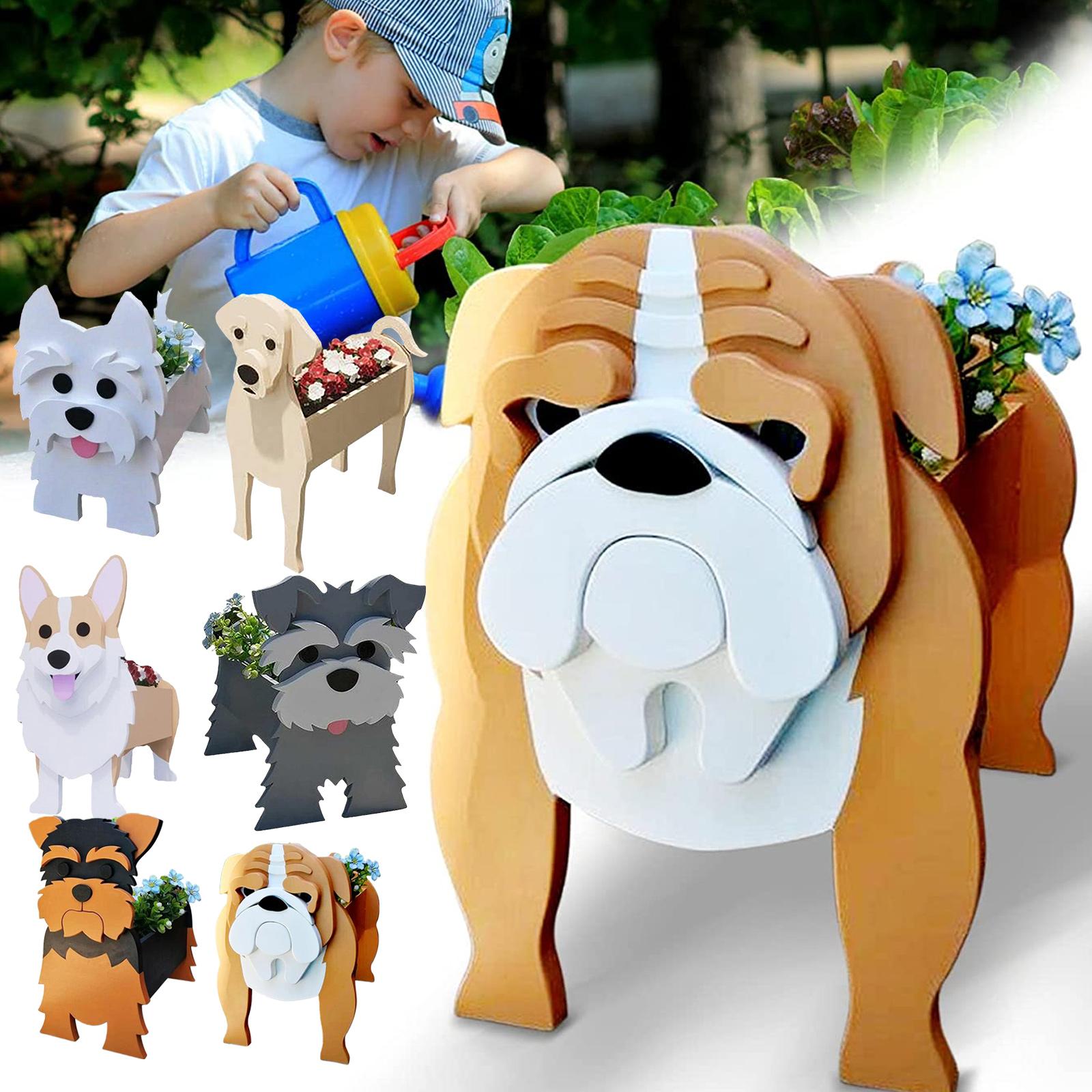 Schnauzer Dog Planter Outdoor New Garden Flower Pot  Garden Pots DIY PVC Flower Planter Garden Home Decor Decoration Lovely Design ShopOnlyDeal