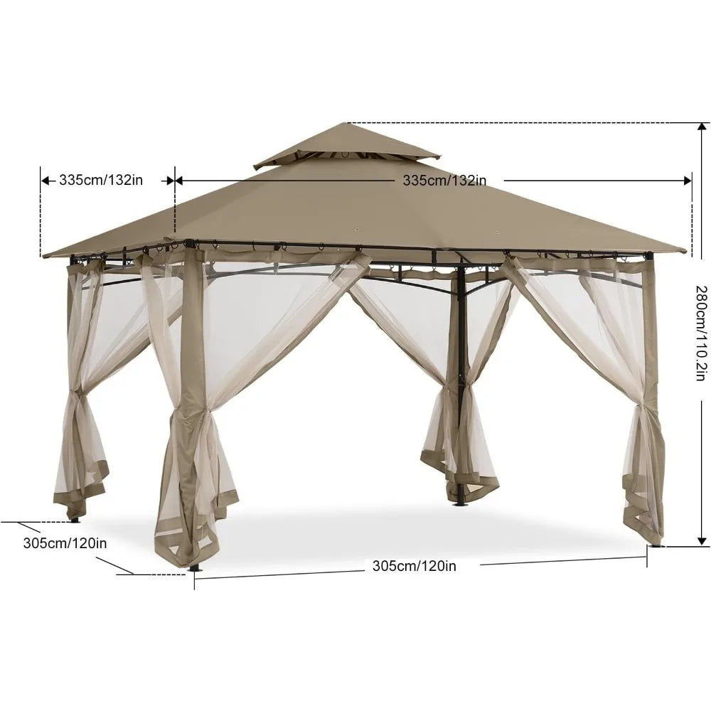 Gazebo Sturdy Patio Gazebo 10ft X 10ft With Mosquito Net Folding Tent for Garden Shade Supplies Home ShopOnlyDeal