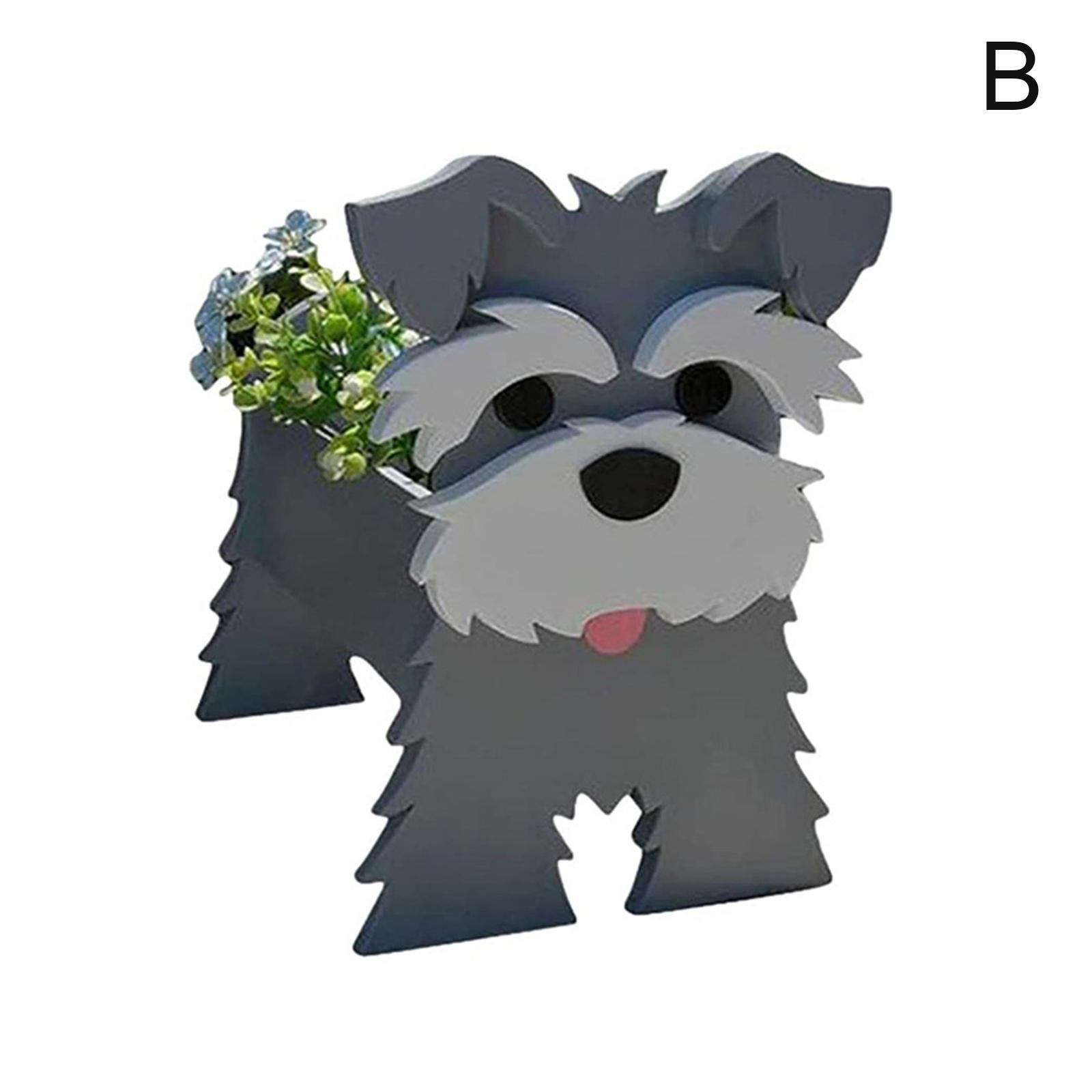 Schnauzer Dog Planter Outdoor New Garden Flower Pot  Garden Pots DIY PVC Flower Planter Garden Home Decor Decoration Lovely Design ShopOnlyDeal